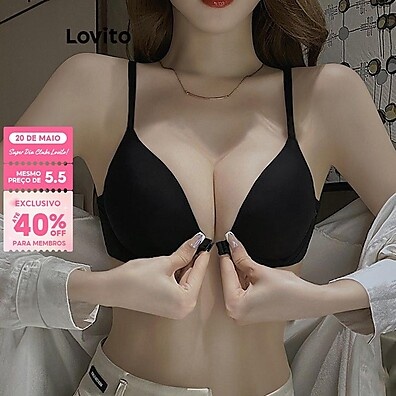 Lovito Bralette Casual Liso Básico: Conforto e Estilo para Mulheres