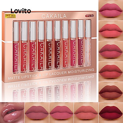 Lovito Brilho Labial Casual Liso: À Prova D'Água e Suor