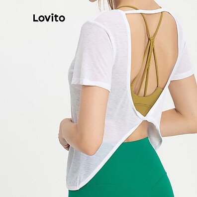 Lovito Camiseta Esportiva Sem Costas - Conforto e Estilo