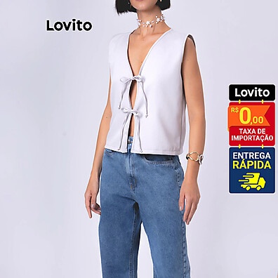 Lovito Colete com Laços Frontais – Elegante e Confortável
