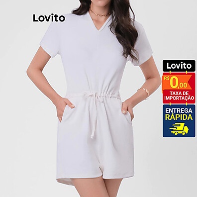 Lovito Macacão Feminino Curto: Conforto e Estilo em Um Só