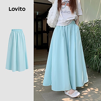 Lovito Saia Plissada Casual Feminina L133AD625