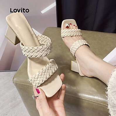 Lovito Saltos Clássicos Elegantes para Mulheres LFA89006