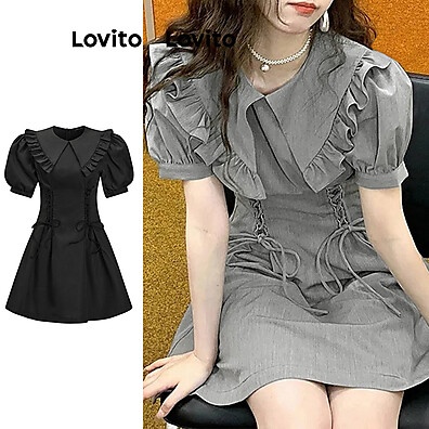 Lovito Vestido Casual com Gravata LNA13098: Elegância e Conforto
