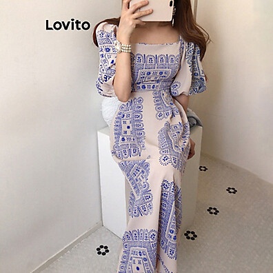 Lovito Vestido Ditsy Floral: Elegância Casual para Mulheres