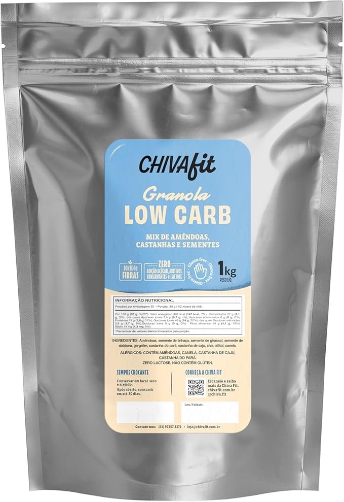 Granola Low Carb 1kg I Chiva Fit - Mix de Amêndoas, Castanhas e Sementes