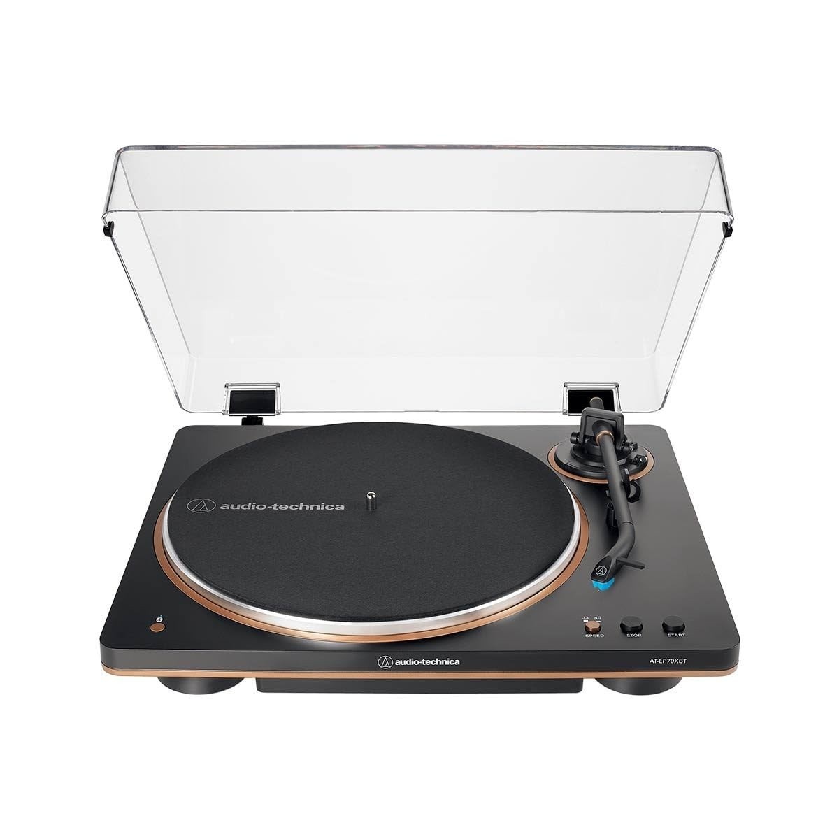 Toca-Discos Audio-Technica AT-LP70XBT-BZ: Vinil Sem Fio e Automático com Estilo Preto e Bronze