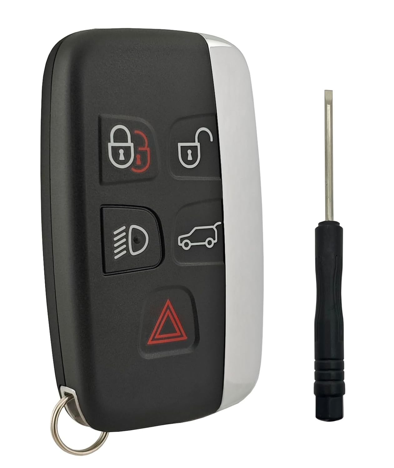 Capa de Chave para Land Rover Range Rover Sport LR2 LR4 Evoque 5 Botões - Substituição Premium Preta
