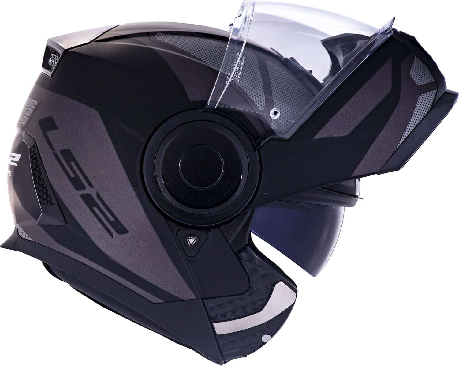 Capacete Robocop LS2 Scope Mask Articulado: Segurança e Estilo Preto e Titanium Fosco