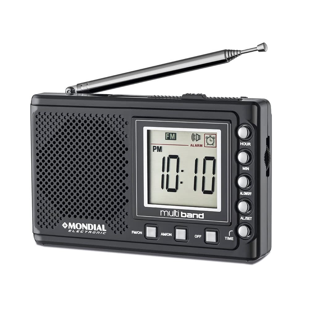 Rádio Portátil Mondial Multi Band 2 RP-04 Preto: Sua Música em Qualquer Lugar!