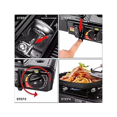 Fogão Portátil Fogareiro Automático Gás Camping Explorer: Cozinha Perfeita em Qualquer Lugar