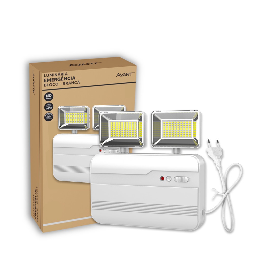 Luminária Emergência LED 5W Avant Pro: Segurança Total!