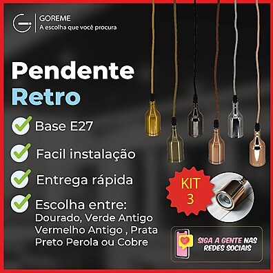 Luminária Pendente A8: 6 Cores e Estilo!