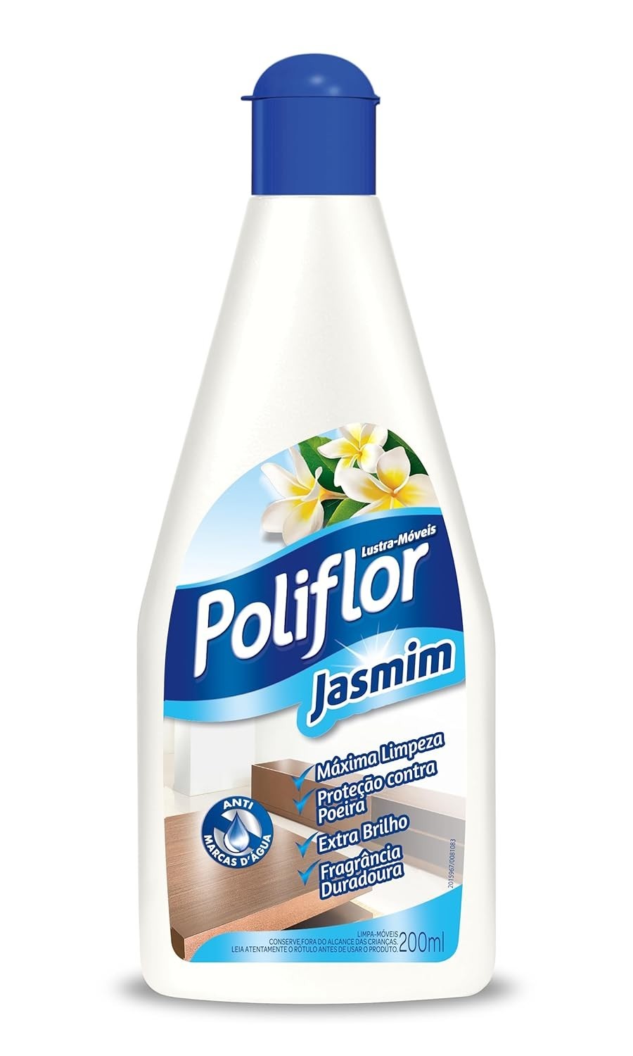 Poliflor Lustra Móveis Jasmim 200ml - Brilho e Proteção com Fragrância Delicada