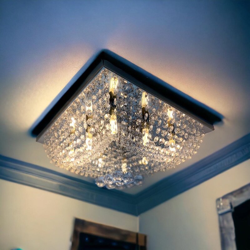 Lustre de Cristais Acrílicos 40x40 cm - RLX042