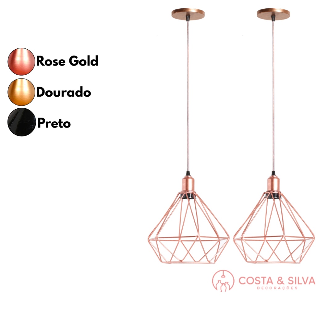 Lustre Diamante Aramado: Toque Industrial Rose Gold
