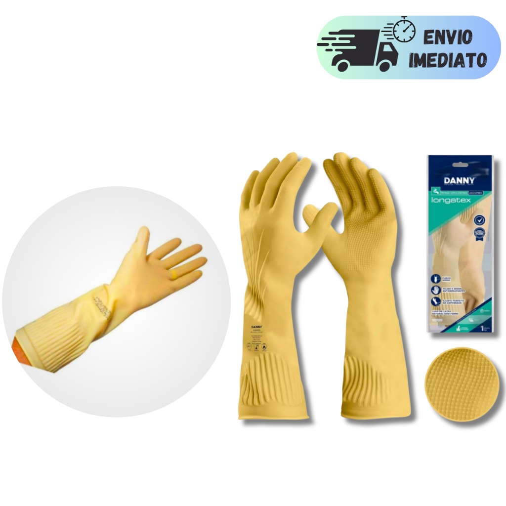 Luva de Látex Danny Longatex: Proteção Térmica e Antiderrapante para Limpeza