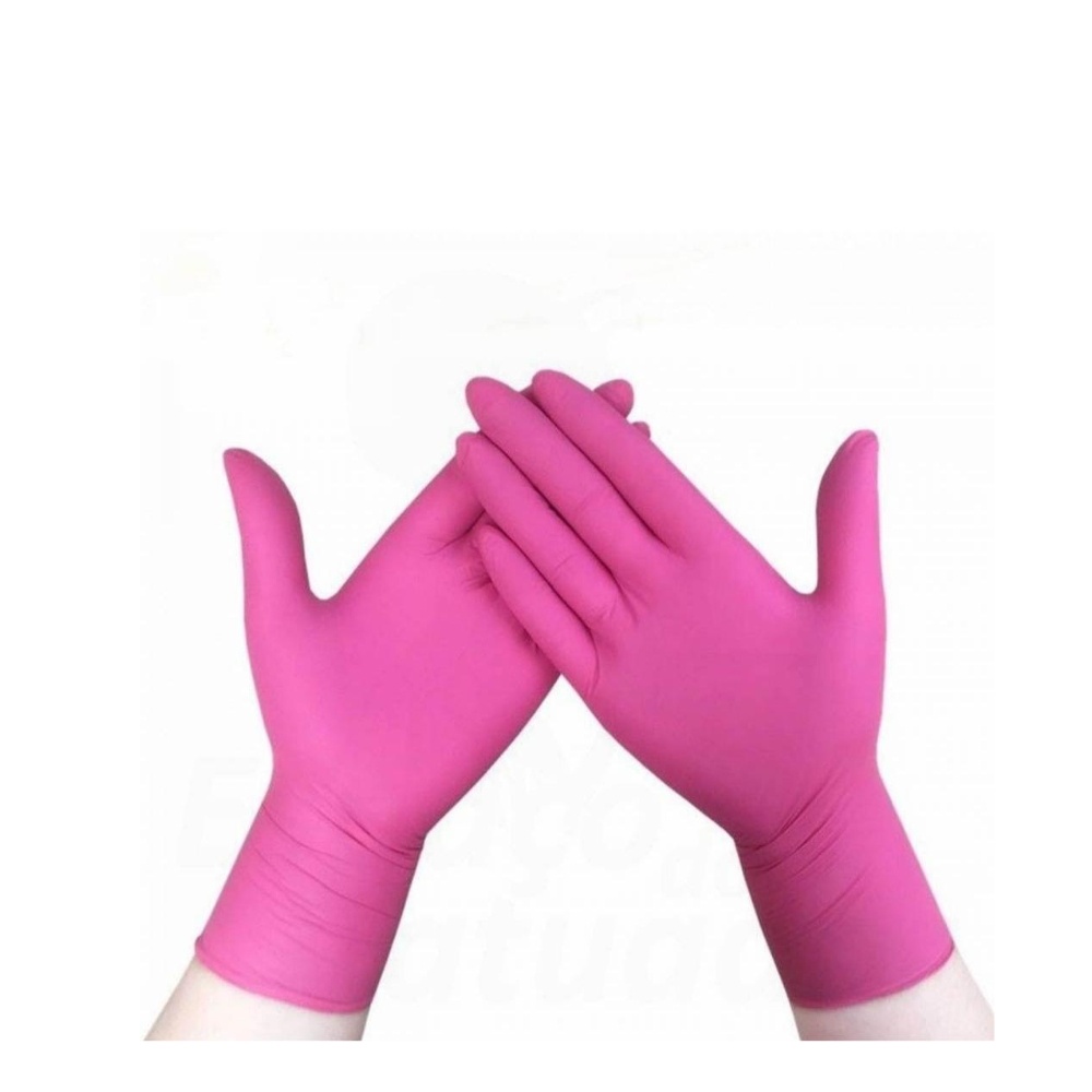 Luva Nitrílica Rosa Pink Sem Pó – 10 Unidades PP