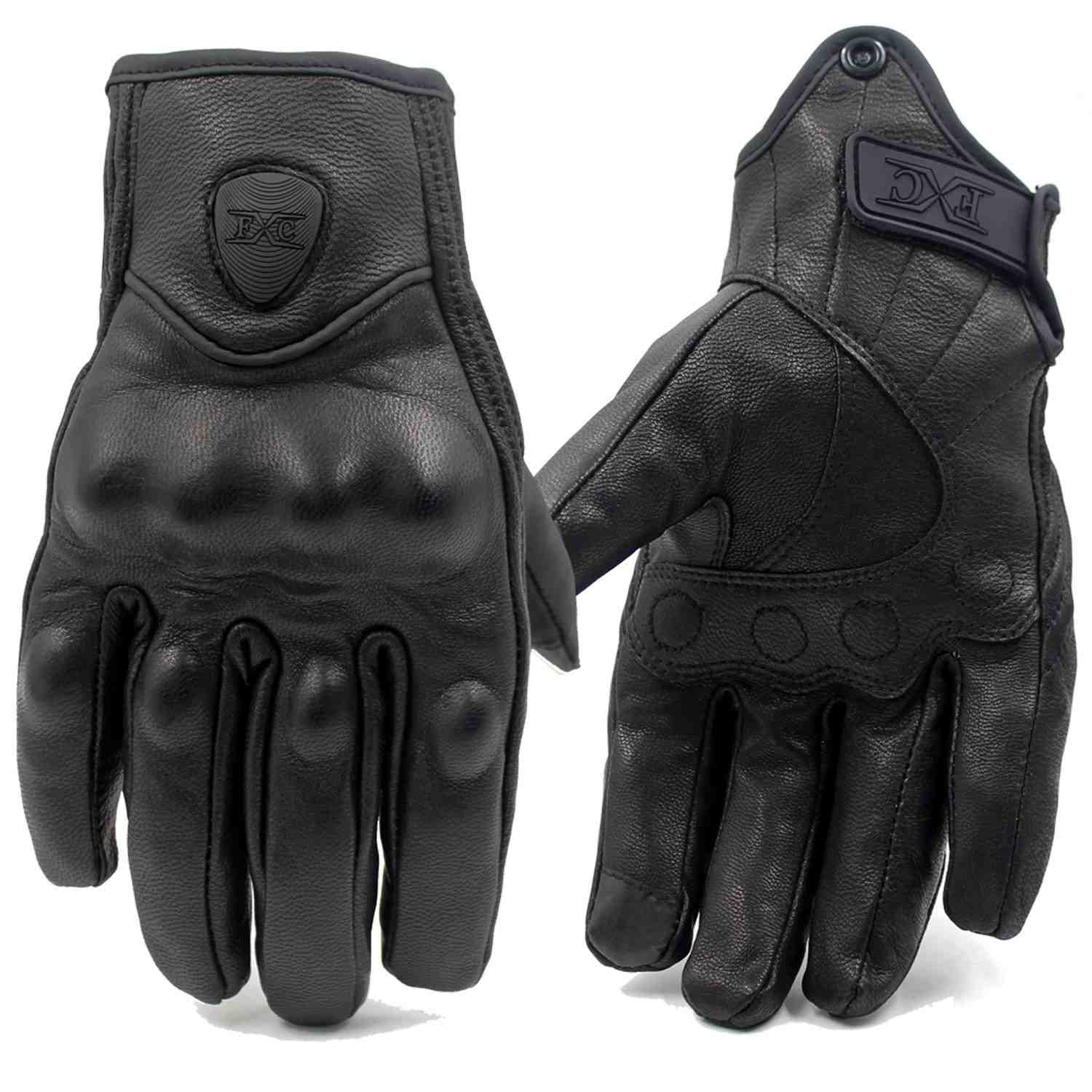 Luvas de Couro Premium FXC para Motociclistas com Tela Sensível ao Toque - Estilo e Proteção