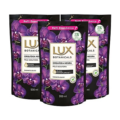 Lux Botanicals Orquídea Negra: Kit 3 Refis 200ml