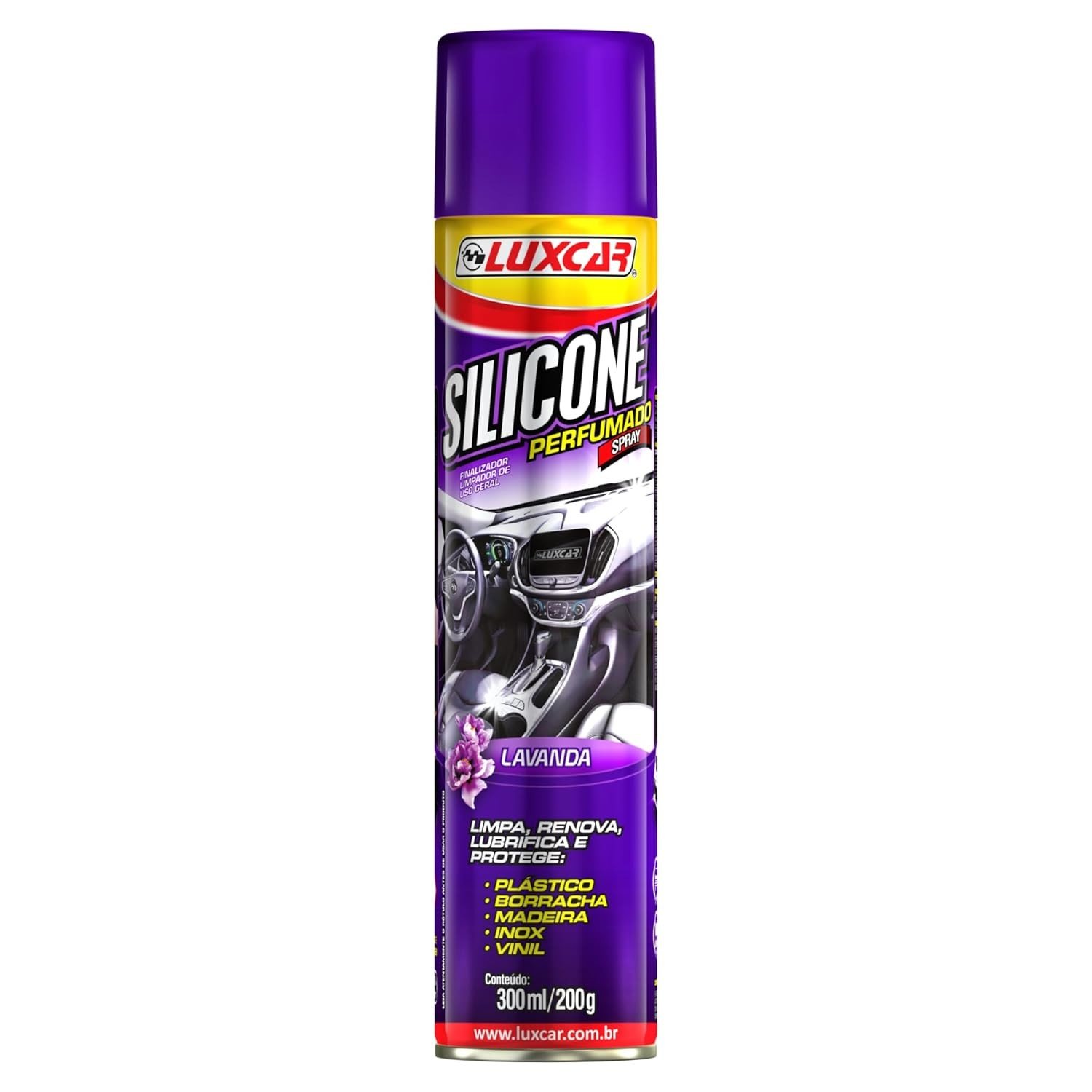 Spray de Silicone Luxcar Lavanda 400ml: Proteção e Lubrificação Perfumada para Seu Veículo
