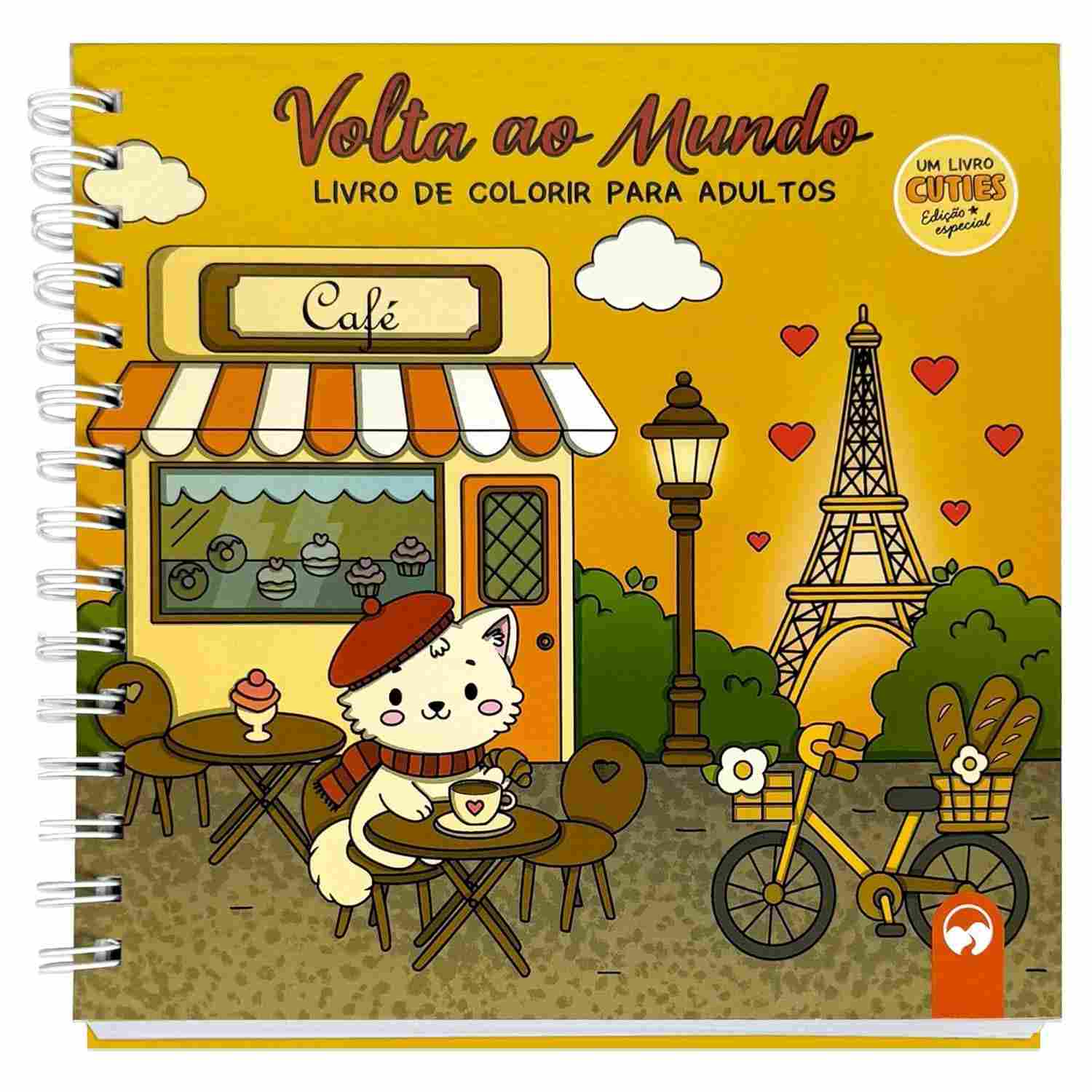 Livro de Colorir Cuties Volta ao Mundo Edição Luxo: Aventura Global com Capa Dura