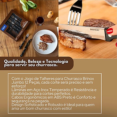Faqueiro Churrasco Brinox Jumbo: 12 Peças de Luxo