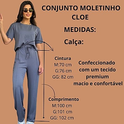 Conjunto Moletinho Cropped + Pantalona Luxo