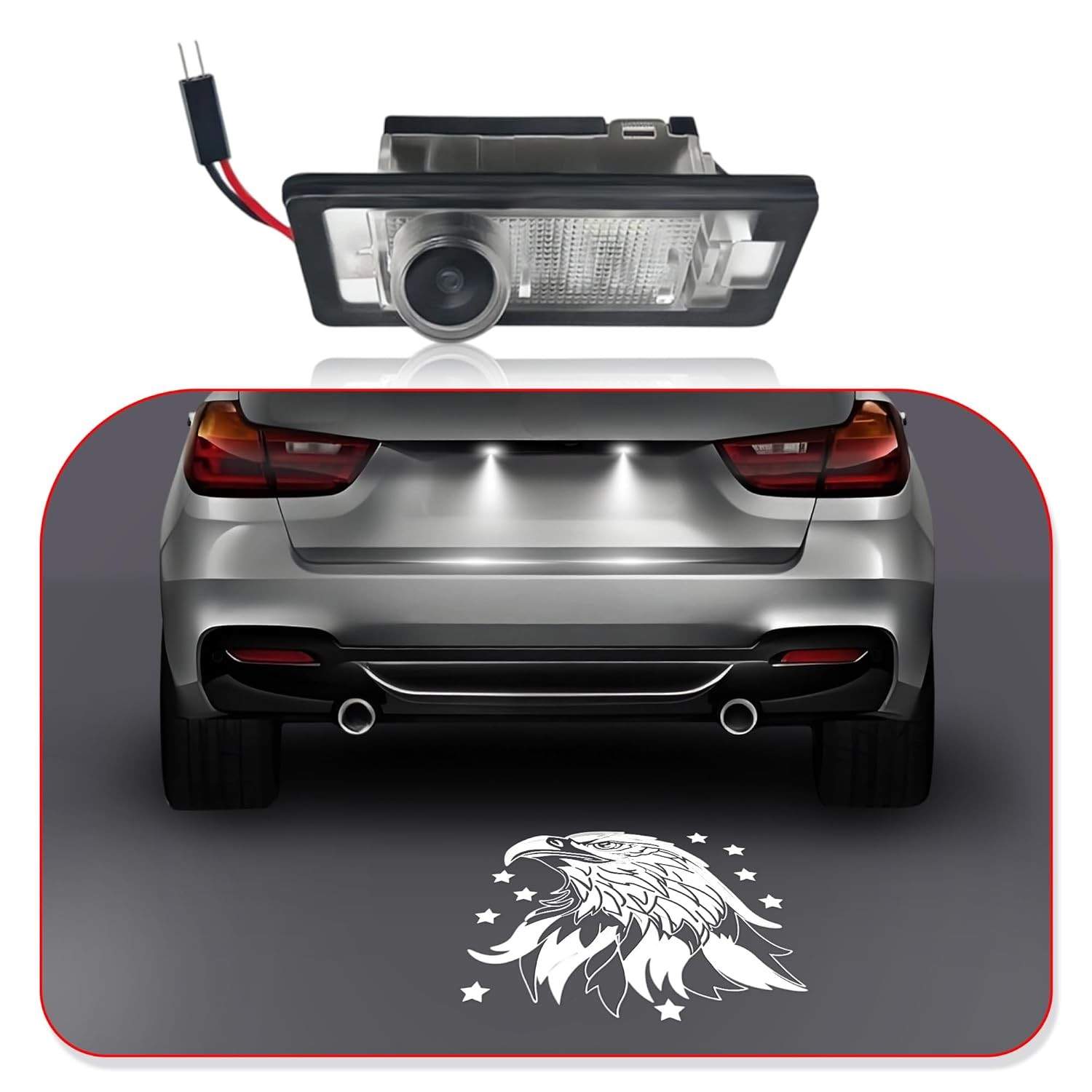 Luz de Placa LED Premium para BMW, Audi e VW: Projeção Elegante e Instalação DIY