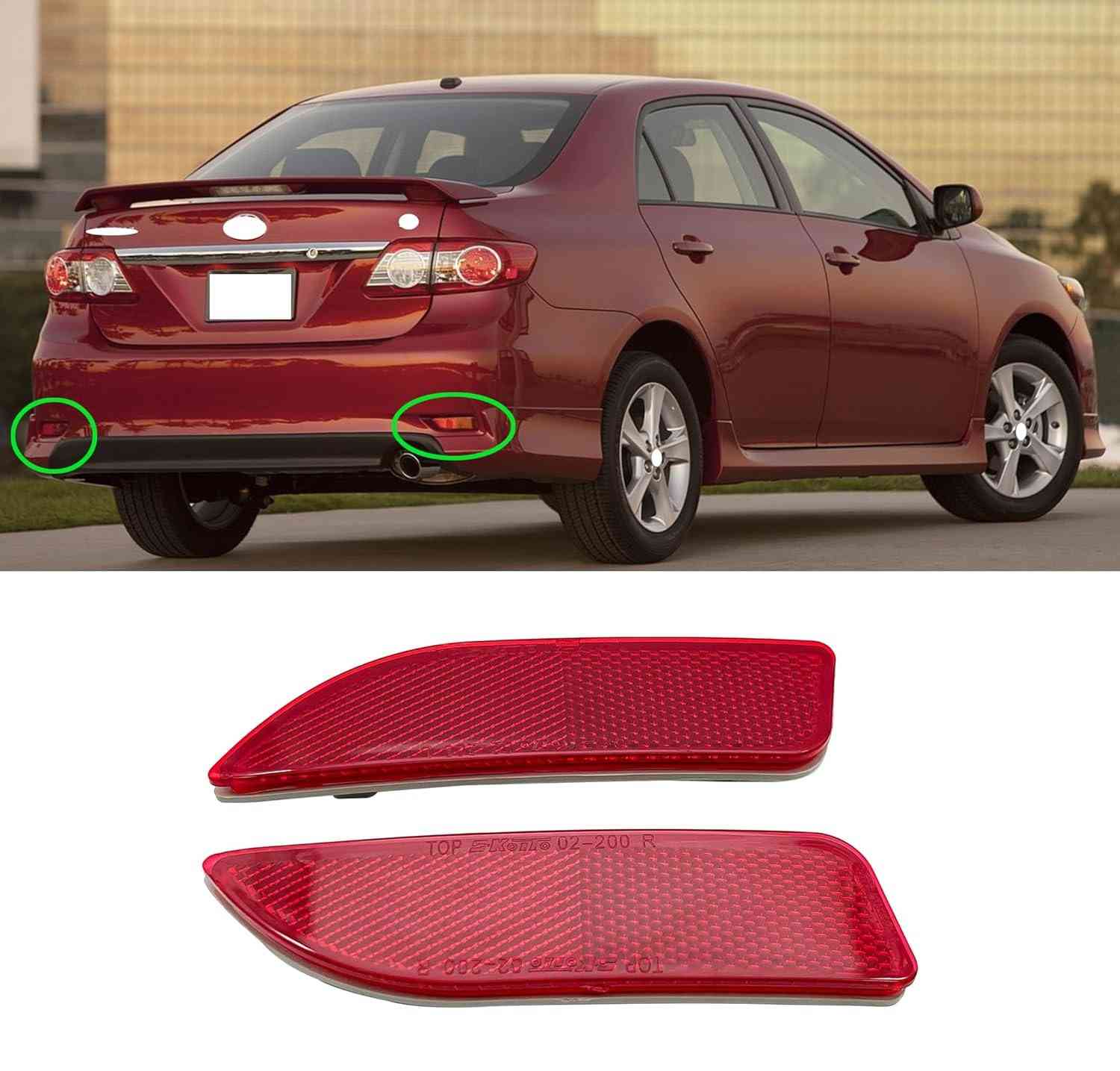 Luzes Refletoras de Para-choque Traseiro para Toyota Corolla 2011-2013 (Esquerda + Direita) - Função de Freio Vermelho