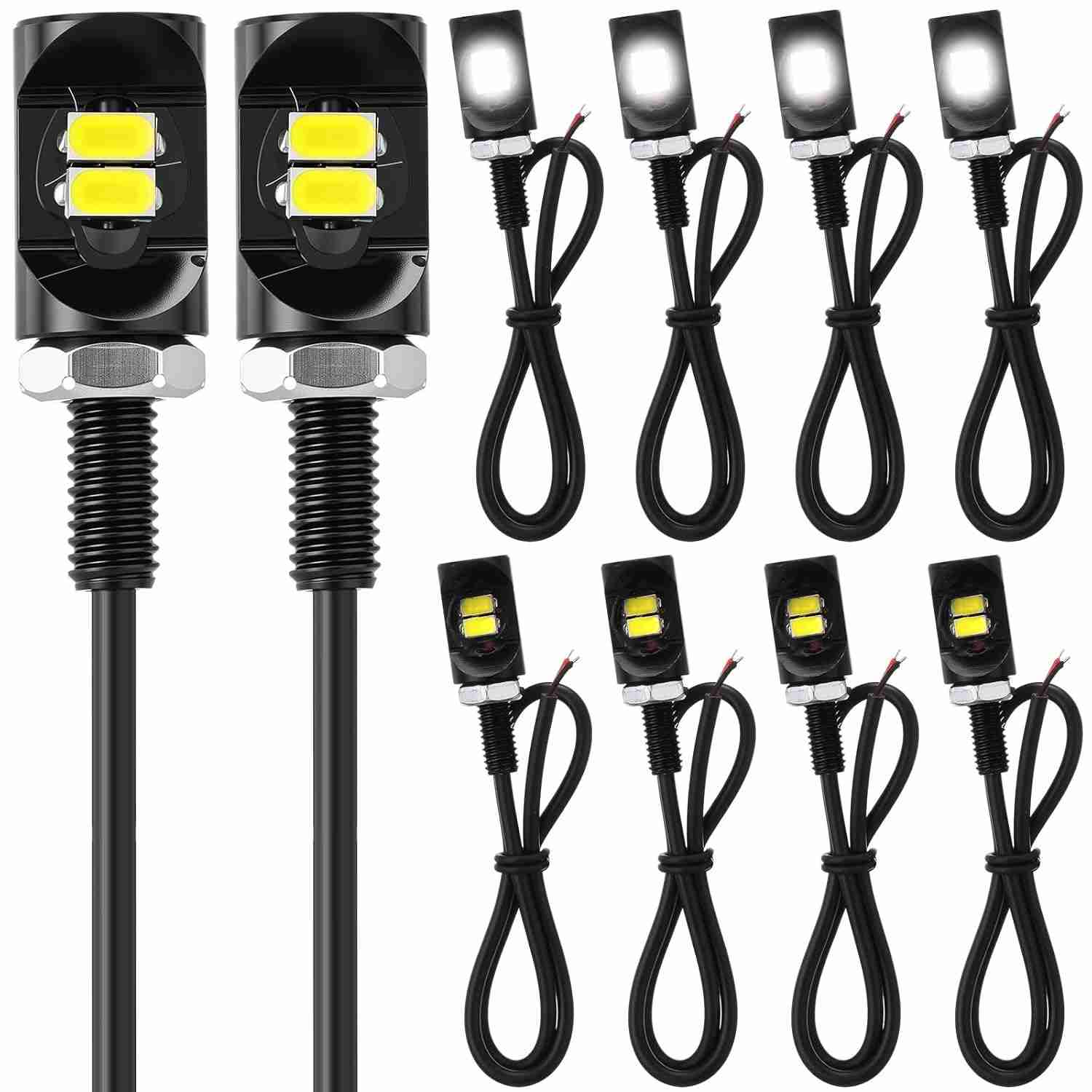 Kit 10 Luzes de Placa LED 12V Alumínio - Iluminação Brilhante para Carros, Motos e Trailers