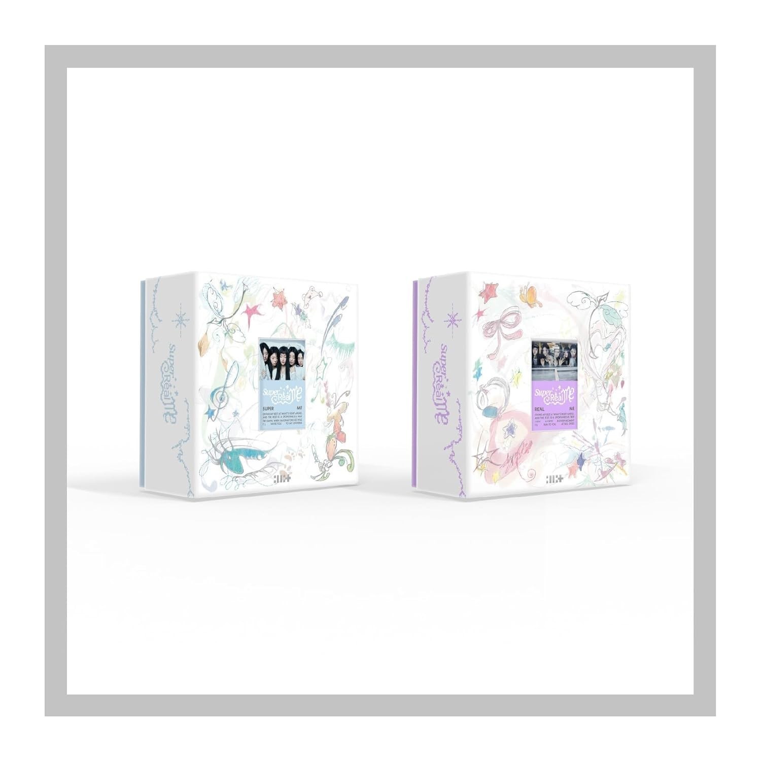 ILLIT Super Real ME 1st Mini Album CD+Poster with Lyrics on Pack+Photobook+Photocard A+Photocard B+Sticker+Paper Magnet+Paper Ornaments+Tracking Sealed (Real ME Version)