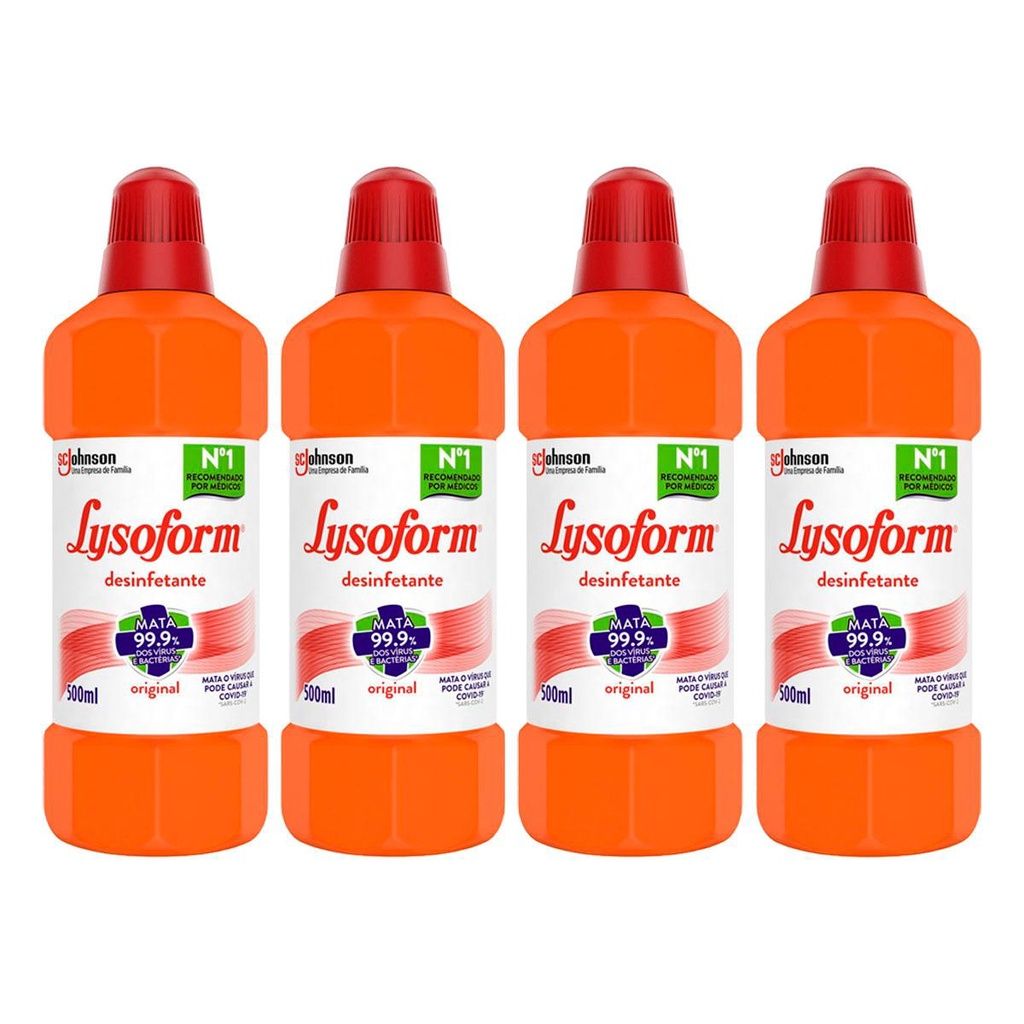 Lysoform 500ml: Kit com 4 Desinfetantes Essenciais