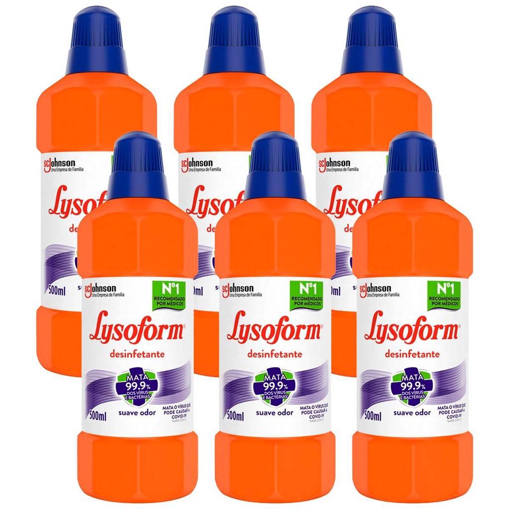 Lysoform 500ml: Kit com 6 Desinfetantes Suaves