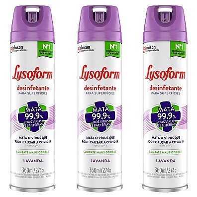 Lysoform Lavanda: Kit 3 Desinfetantes 360ml