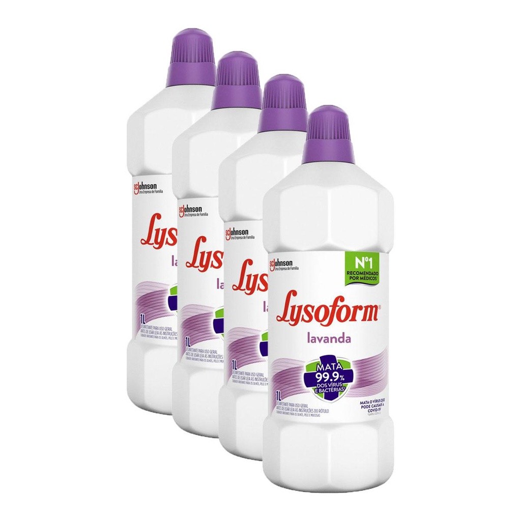 Lysoform Lavanda: Kit com 4 Desinfetantes 1L