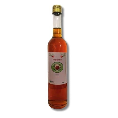 Vinagre de Maçã Orgânico 500ml - 100% Puro e Natural - Tampa Antioxidante - Não Pasteurizado - Garrafa de Vidro - Acidez 6,3%