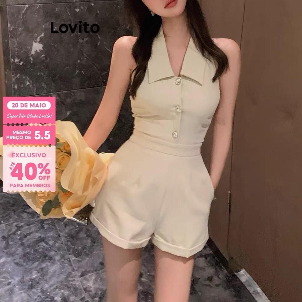 Macacão Feminino Plissado Lovito: Estilo e Conforto em um Só Look