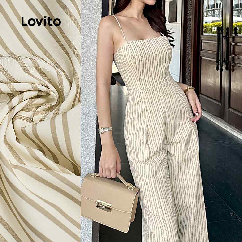 Macacão Listrado Lovito: Elegância e Conforto