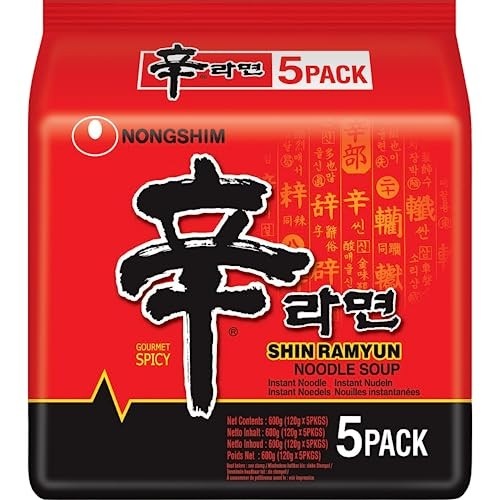 Kit Macarrão Oriental Lamen Shin Ramyun Carne e Legumes Nongshim 110g - 5 Pacotes
