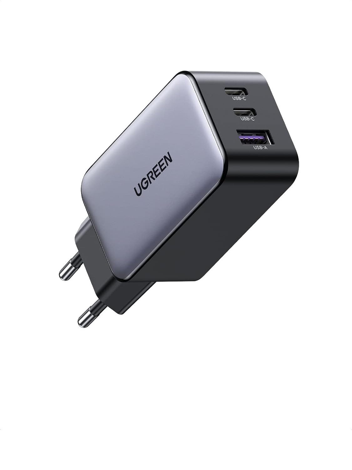 Carregador UGREEN 65W GaN USB-C: 3 Portas, PD Rápido para MacBook, iPhone, Samsung e Mais