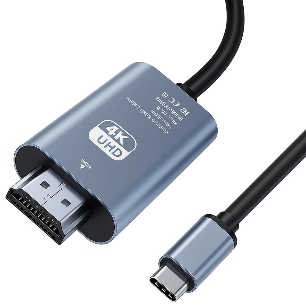 Cabo USB-C para HDMI 4K 30Hz 1.8m - Conexão Ultra HD para MacBook, iPad Pro e Mais