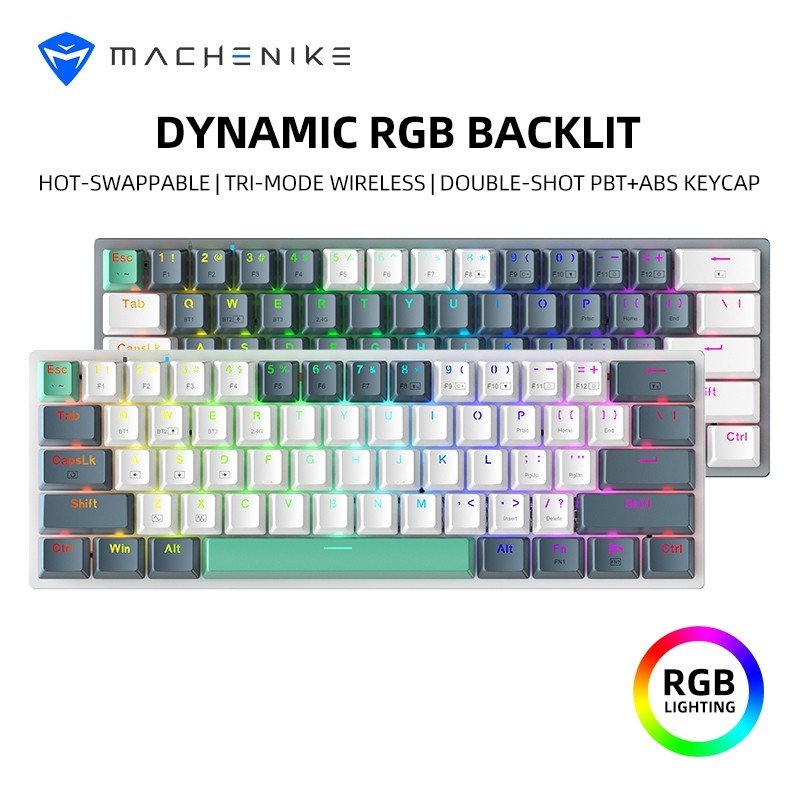 Machenike K500: Teclado Mecânico Tri-Mode 61 Teclas