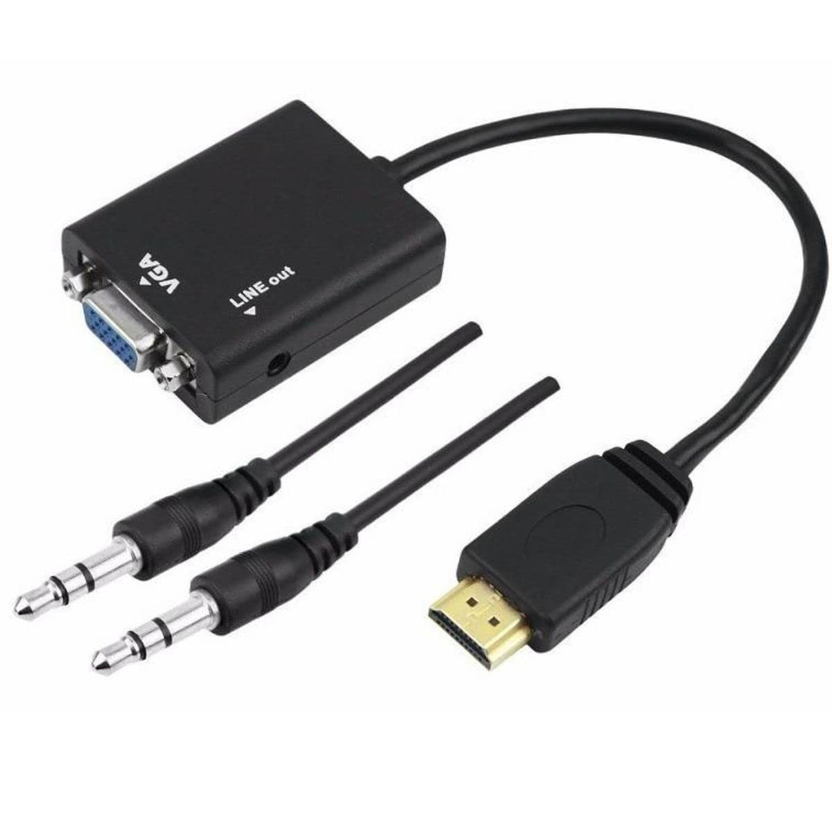 Adaptador HDMI Macho para VGA Fêmea com Áudio 1080p - Conexão Universal Inteligente