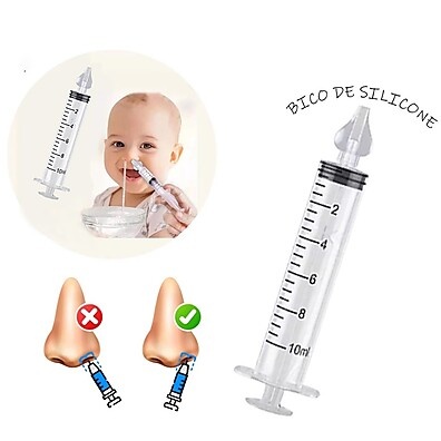 Kit Limpeza Nasal Bebê: Aspirador + Seringa Macia