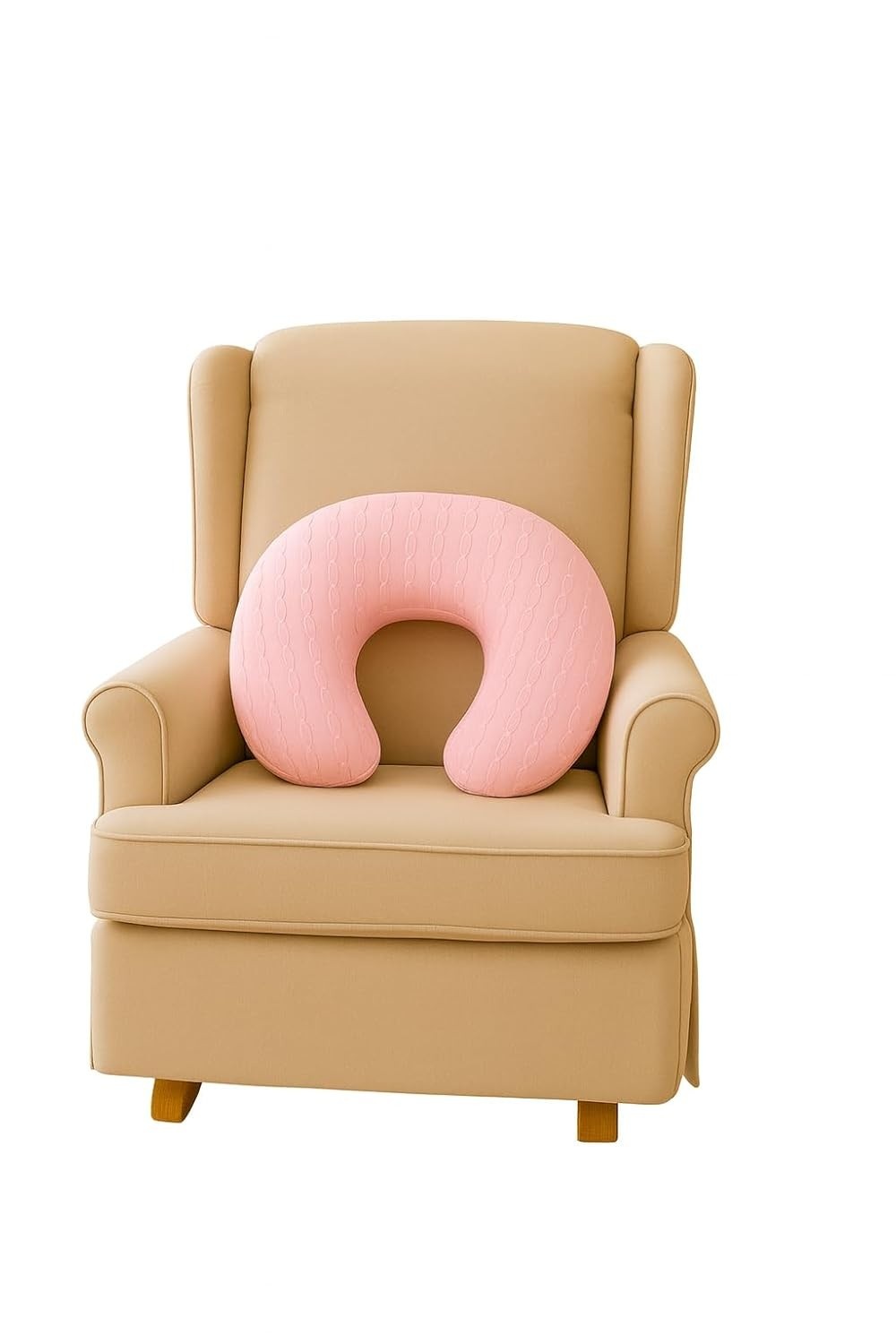 Almofada de Amamentação em Tricot Rosa - Conforto Ergonômico e Maciez para Mães e Bebês