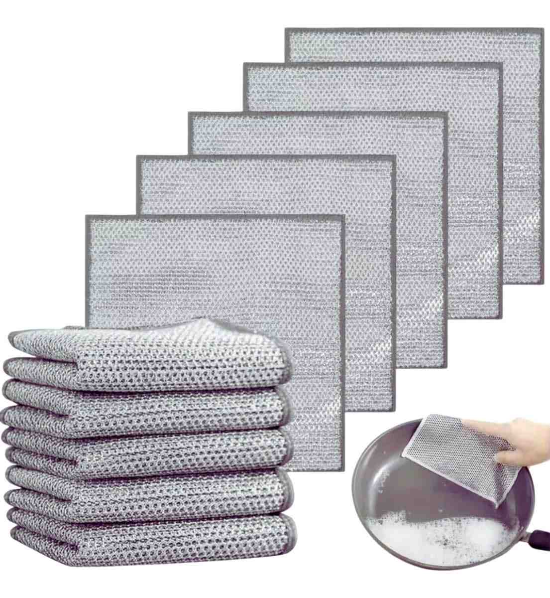 Kit Pano Mágico Inox 5 Unidades - Escama de Peixe Metalizado, Reutilizável, Sem Riscar