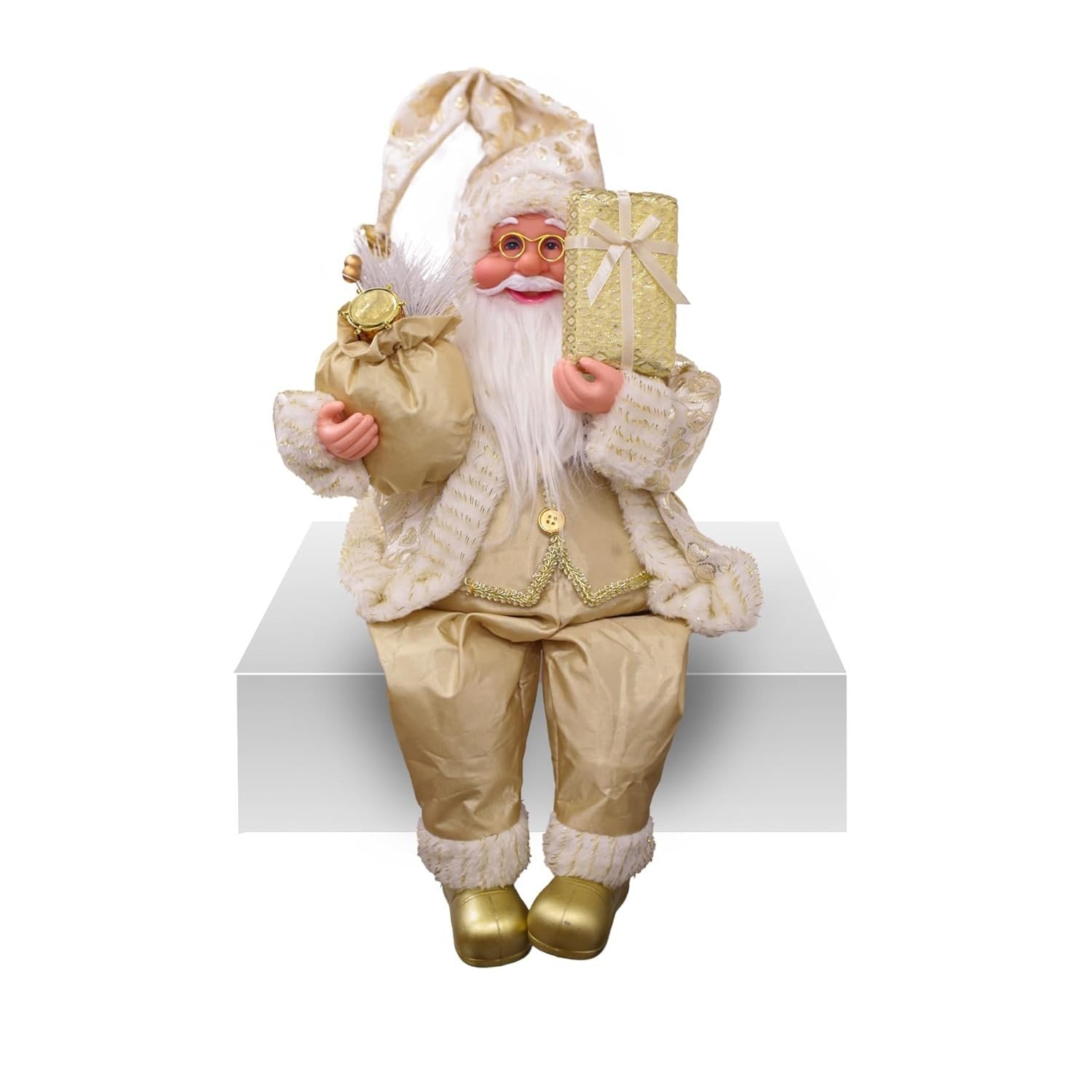 Papai Noel Dourado 50cm - Decoração de Natal Elegante Magizi by Tuut