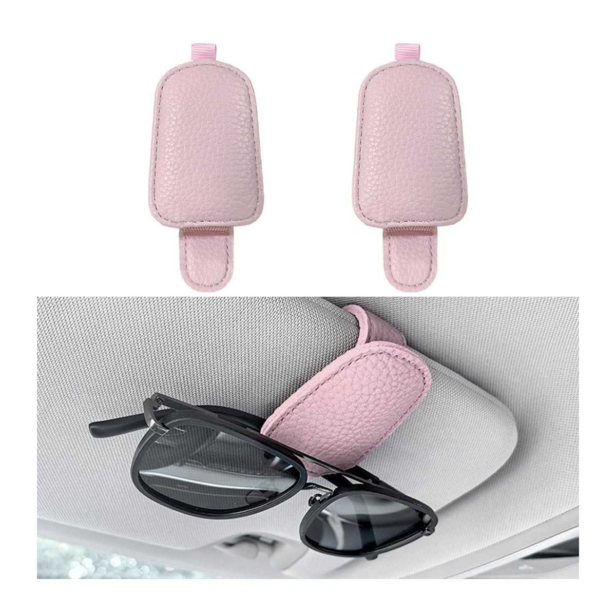 Clip Magnético de Couro para Óculos de Sol no Carro - Organize sua Viseira com Estilo!