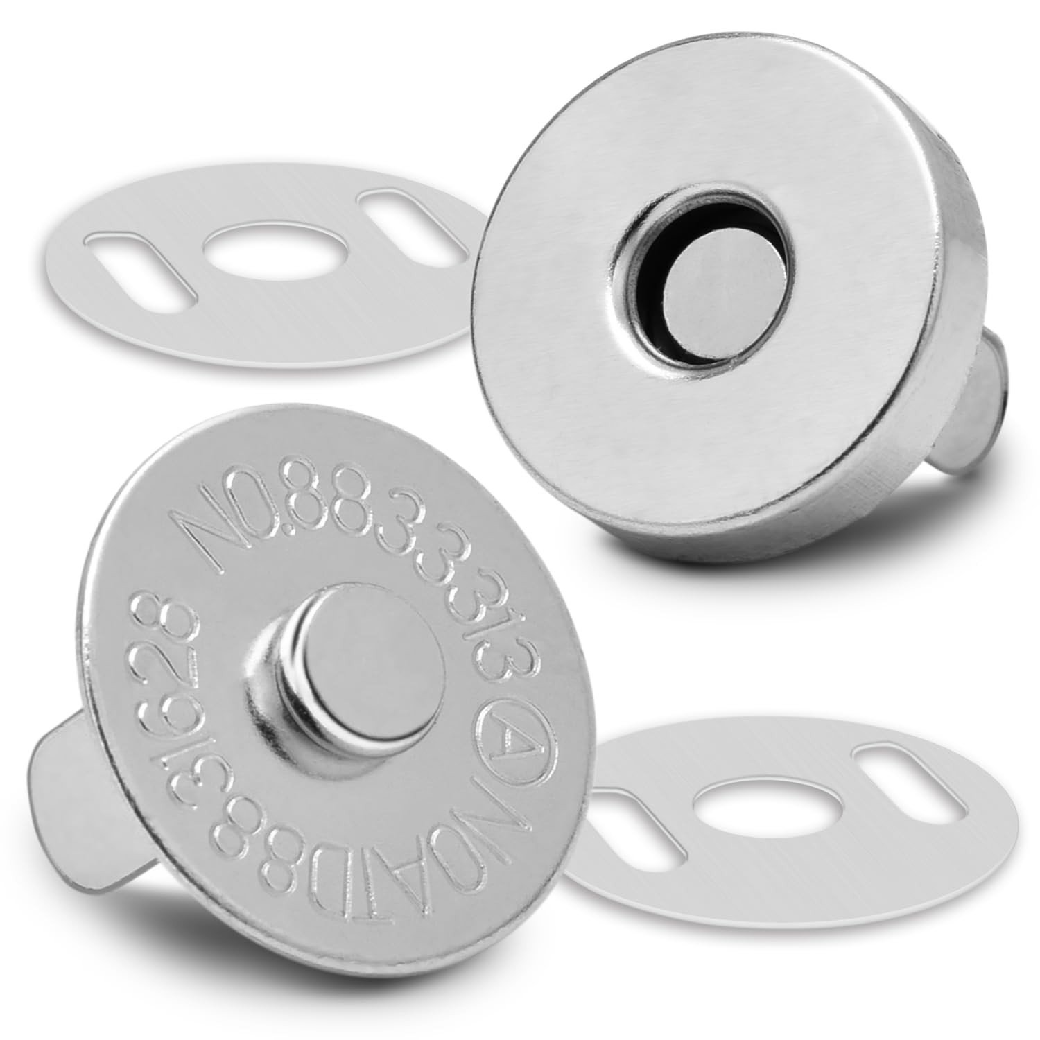 Kit com 24 Fechos Magnéticos 14mm para Bolsas e Artesanato - Coobigo